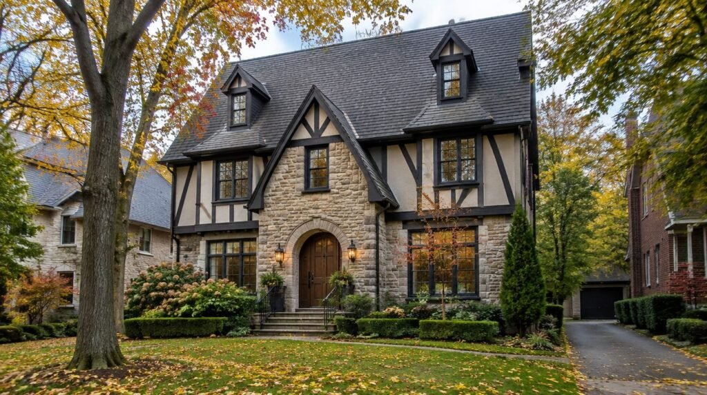 Tudor-style home in The Kingsway, Etobicoke with a new roof