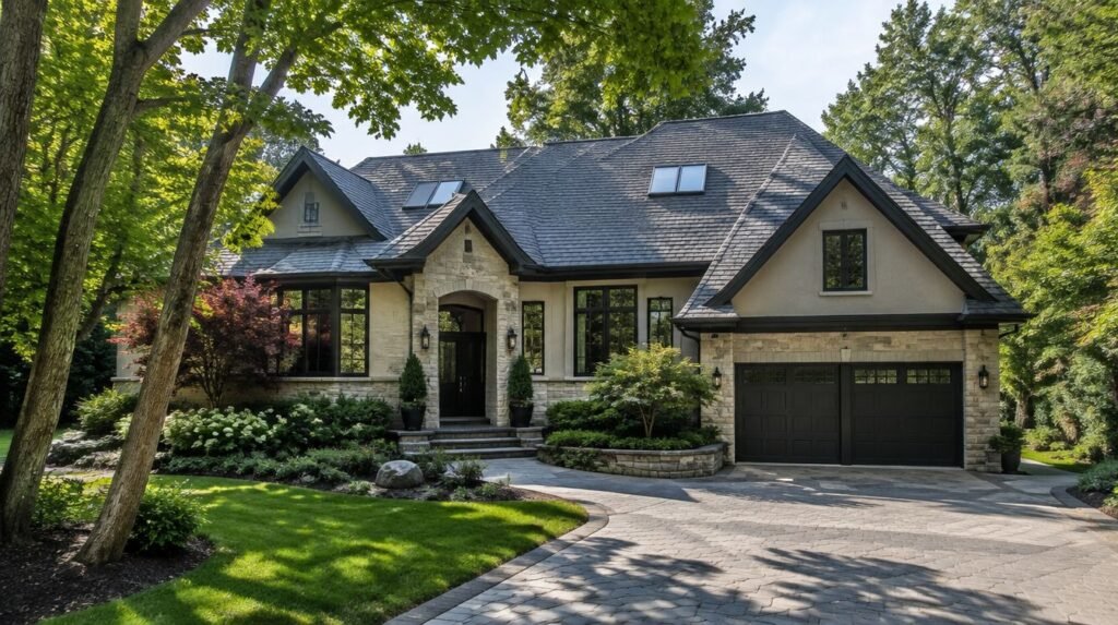 Custom ravine home in Thornhill with a new roof and skylights